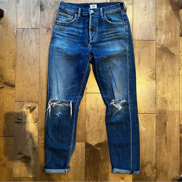 Citizens of Humanity Liya High Rise Classic Fit Crop Jeans DARK WASH - Picture 5 of 8